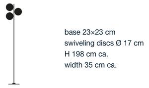 Catellani & Smith Luxusní stojací LED lampa Lederam F3, 2700K, 3x14W Barva: Bílá/Satén