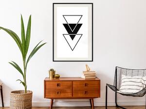 Plakát Průnik - trojúhelníkové abstraktní geometrické tvary na bílém pozadí