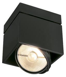 SLV 117100 Kardamod, černé stropní hranaté svítidlo s integrovanou bodovkou, 1x75W GU10 ES111, 15x15cm