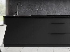 Kuchyňská linka Siena černá matná, Sestava C, 260 cm