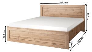 TEMPO Manželská postel, 160x200, dub wotan, MORATIZ