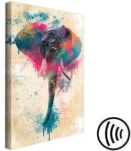 Obraz Sloní chobot (1-dílný) svislý - futuristicky barevný slon