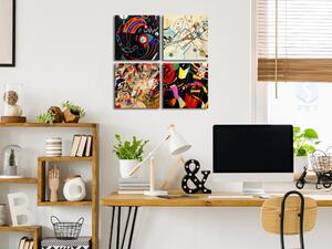 Obraz Tanec barev (4-dílný) - abstraktní vzory od Wassilyho Kandinského