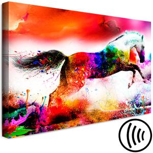 Obraz Veselý hřebec (1-dílný) široký - abstraktní barevné zvíře