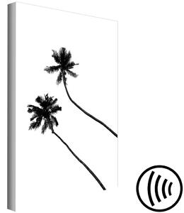Obraz Osamělé palmy (1-dílný) svislý - černé stromy na bílém pozadí