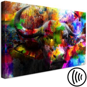 Obraz Africký buvol (1-dílný) široký - abstraktní barevný buvol