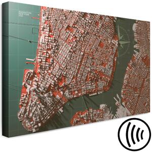 Obraz Setkáme se na Manhattanu (1-dílný) široký - mapa New Yorku