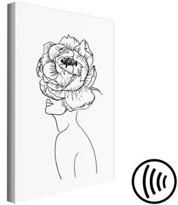 Obraz Tvář mládí (1-dílný) svislý - abstrakce ženy s květem