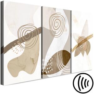 Obraz Béžové trio (3-dílný) - béžová abstrakce geometrických tvarů