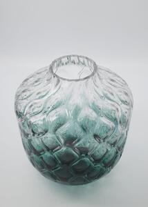 Strukturální váza Art Deco modrozelená
