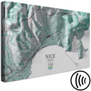 Obraz Mapa Nice - mapa francouzského města s nápisem a erbem