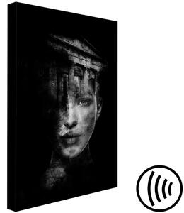 Obraz Ženská architektura (1-dílný) svislý - šedý portrét ženy