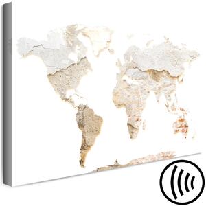 Obraz Drsný svět (1-dílný) svislý - světová mapa s texturou zdi