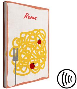 Obraz Římské pochoutky (1-dílný) svislý - jídlo s nápisem Řím