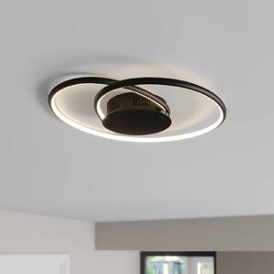 Lindby LED stropní svítidlo Joline, černé, 45 cm, kovové