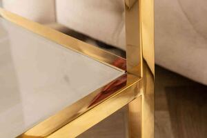 Invicta interior Odkládací stolek Boutique 45cm, optika bílý mramor, zlatý 42173