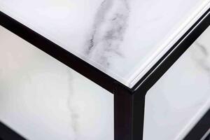Invicta interior Odkládací stolek Boutique 45cm, optika bílý mramor, černý 42172