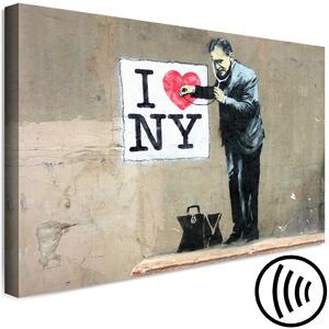Obraz Doktor a srdce na zdi - grafika ve stylu street art s nápisem