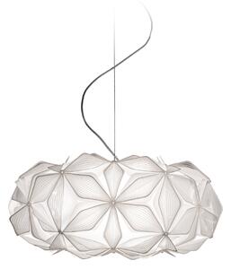 SLAMP LAVSM00CEW01T00000EU C'est La Vie Medium, závěsné bílé designové svítidlo s čirým kabelem, 2x12W E27, prům. 53cm