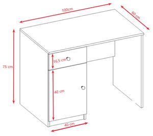 Kocot kids Dětský psací stůl Babydreams 100 cm bílý