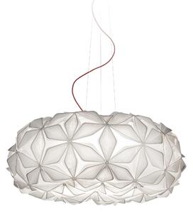 SLAMP LAVSL00CEW01R00000EU C'est La Vie Large, závěsné bílé designové svítidlo s červeným kabelem, 4x12W E27, prům. 70cm