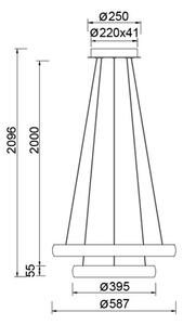 Mantra 9429 Flats, bílé závěsné kruhové svítidlo 70W 3000K, průměr 59/39, stmívatelné