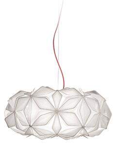 SLAMP LAVSM00CEW01R00000EU C'est La Vie Medium, závěsné bílé designové svítidlo s červeným kabelem, 2x12W E27, prům. 53cm