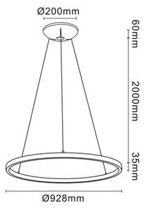 Mantra 8675 Riumar, bílé kruhové svítidlo 60+20W 3000K, se svícením nahoru/dolů, pr. 92,8cm