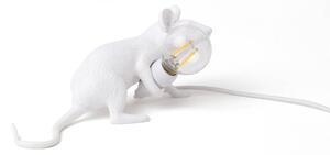 LED deko stolní lampa Mouse Lamp USB ležící bílá