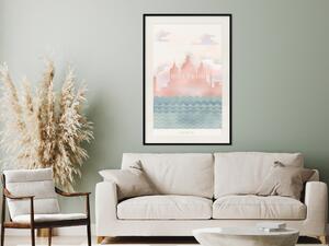 Plakát Jaro v Benátkách - pastelový krajina moře na pozadí architektury
