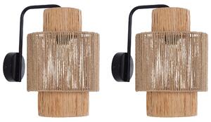Sada 2 nástěnných lamp JAMMA Papírové lano Přírodní