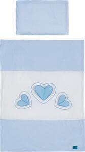 5-dílné ložní povlečení Belisima Tři srdce 100/135 bílo-modré
