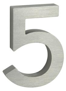 Domovní číslo "5", RN.100LV, broušené, stříbrná