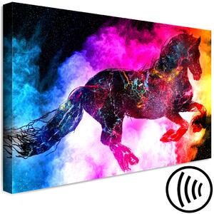 Obraz Barevná mlha (1-dílný) široký - Abstraktní futuristický kůň