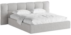 -25 % Dny MOMENTI– Micadoni Světle šedá bouclé dvoulůžková postel Eric 160 x 200 cm s úložným prostorem