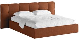 -25 % Dny MOMENTI– Micadoni Terakotově oranžová bouclé dvoulůžková postel Eric 160 x 200 cm s úložným prostorem