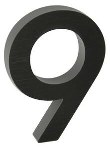 Domovní číslo "9", RN.100LV, broušené, černá