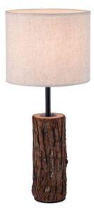 LD 11233-79 BARK LED stolní lampa, dřevo, látkové stínidlo,1xE27, šňůrový vypínač - LEUCHTEN DIREKT / JUST LIGHT