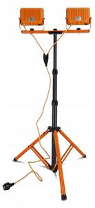 LED Reflektor se stojanem 2xLED/50W/230V 4500K IP65 oranžová