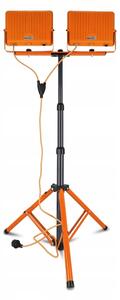 LED Reflektor se stojanem 2xLED/100W/230V 4500K IP65 oranžová