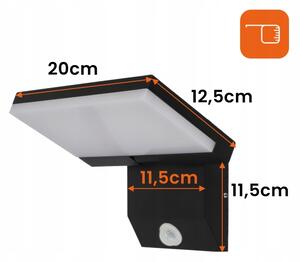 LED Venkovní nástěnné svítidlo se senzorem LED/18W/230V IP44 černá