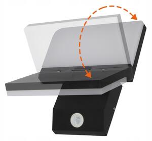 LED Venkovní nástěnné svítidlo se senzorem LED/18W/230V IP44 černá