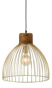 LD 11489-60 ALAMI Závěsné svítidlo, mosaz, pr. 40cm, mangovníkové dřevo, industriální design, - LEUCHTEN DIREKT / JUST LIGHT