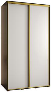 Šatní skříň YVONA 1 - 140/60 cm, černá / bílá / zlatá