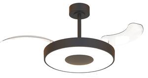 Mantra 9501 Coin Smart, rozvinovací ventilátor se svítidlem a dálk. ovladačem, LED 40W 3000-5000K, černá, průměr 50/106cm
