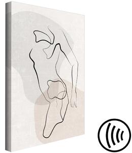 Obraz Vyplněné touhy - minimalistická ilustrace ženské siluety v lineárním stylu