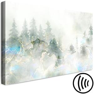 Obraz Tyrkysový akcent (1-dílný) široký - les a mlha nad korunami stromů