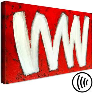 Obraz Dvě písmena W (1-dílný) široký - abstrakce na červeném pozadí