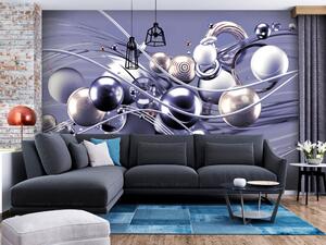 Fototapeta Dynamický prostor s koulemi ve fialové - moderní abstrakce