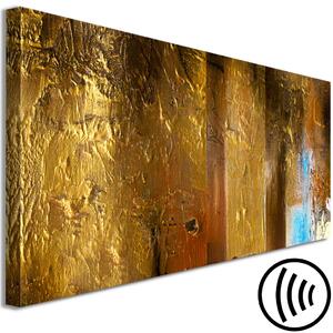 Obraz Zlaté Struktury (1-dílný) úzký - elegantní moderní abstrakce